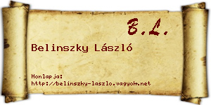 Belinszky László névjegykártya